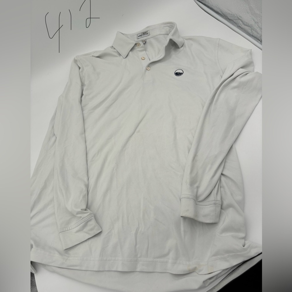 Peter millar sz medium medium long sleeve white shirt‎